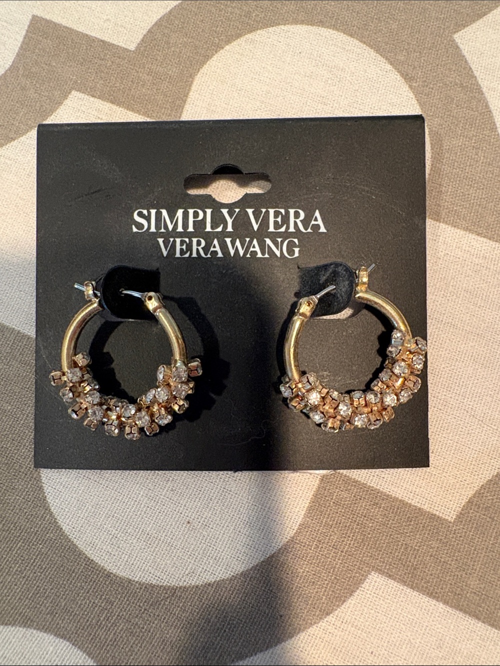 Simply Vera Vera Wang Gold and Clear Crystal Hoop Earrings